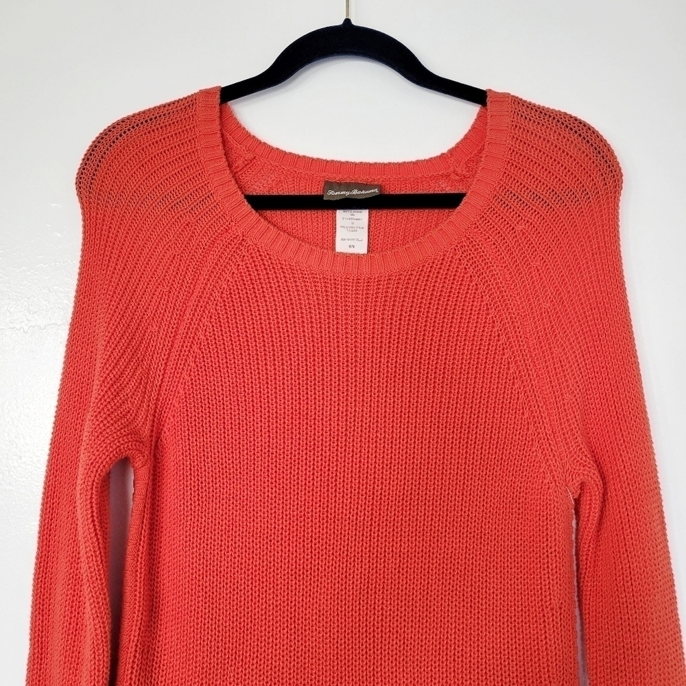 Tommy Bahama Orange Long Sleeve Beach Side Zip Sweater Dress Size Medium - Picture 3 of 10
